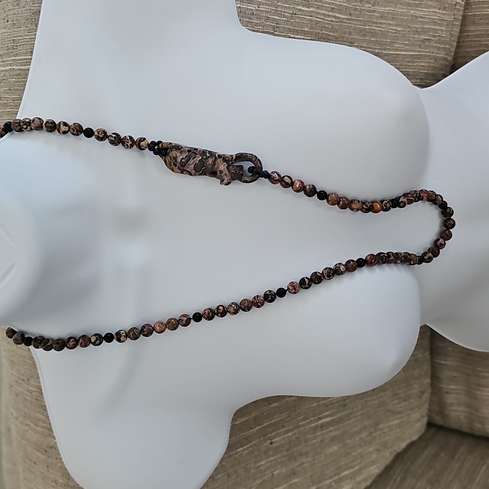 🟤HP🟤Leopard Skin Jasper Onyx Necklace - Picture 5 of 10